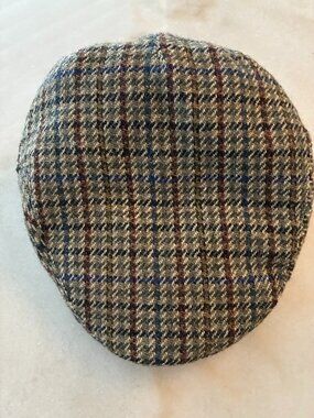 Vintage BHS Medium Green 100% Wool Newsboy Cap Quilted Lining No Flaws Size: M